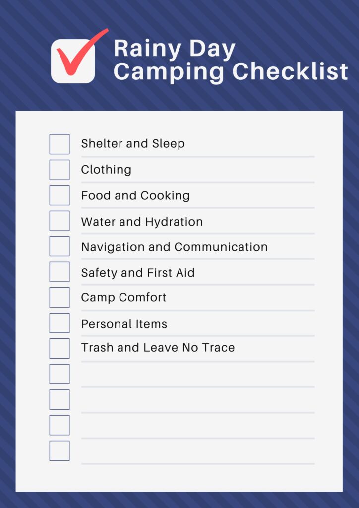 Rainy Day Camping Checklist